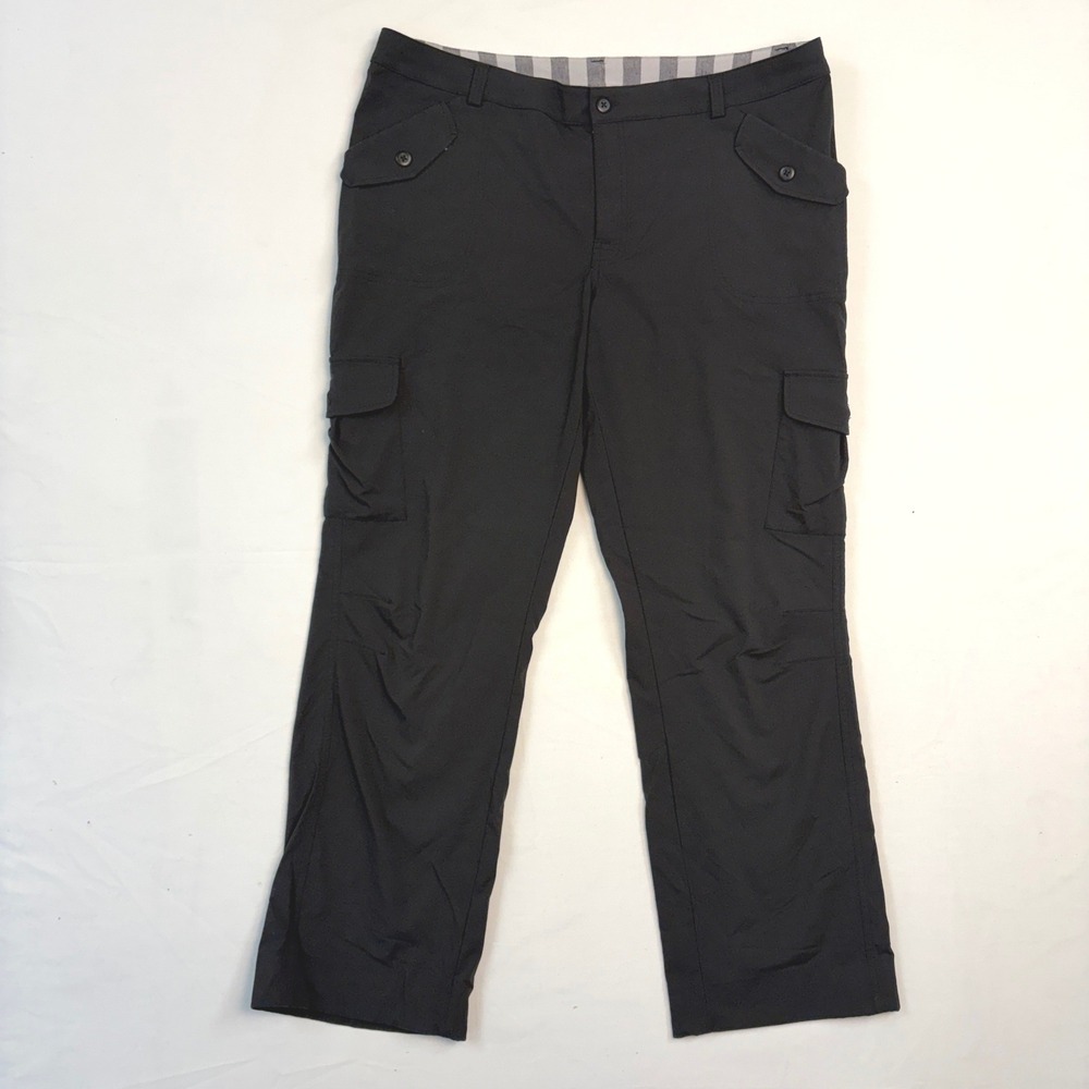 Lucy Womens Black‎ Cargo Hiking Pants Size Large Nylon Utility Outdoor Gorp